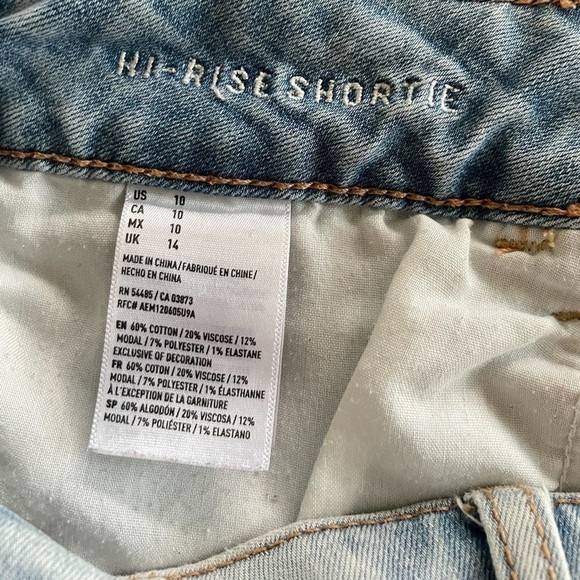 American Eagle Hi Rise Shortie Light Wash 10 - Picture 7 of 7
